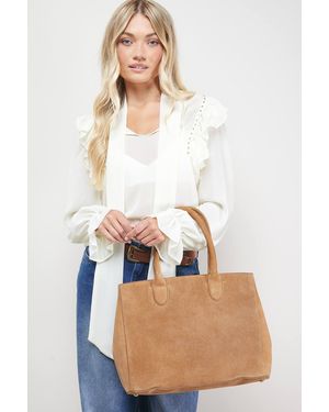 Oasis Francesca Suede Tote Bag - Blue