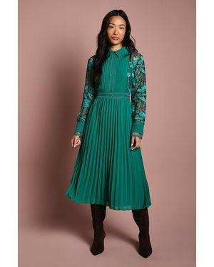 Coast Petite Lace Shirt Dress - Green