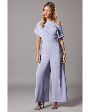 Coast Petite Pleat Off The Shoulder Jumpsuit - Purple