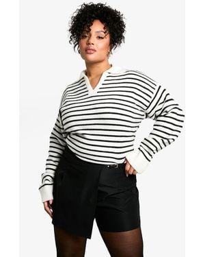 Boohoo Plus Belt Detail Wrap Skort - Black