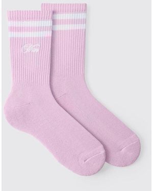 Boohoo Embroidered Sports Socks - Pink
