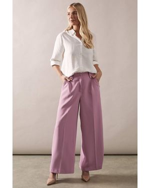 Wallis Petite Trim Wide Leg Pants - Pink