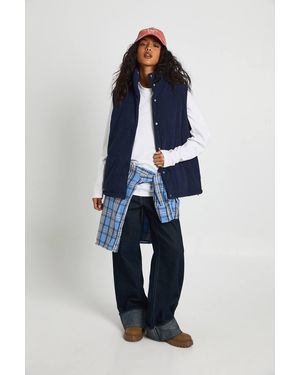 Boohoo Cord Padded Gilet - Blue