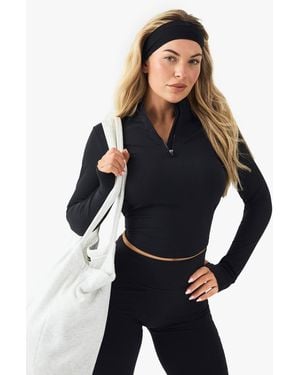 DSGN Studio Curved Hem Half Zip Running Top - Blue