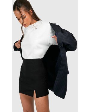 Boohoo Split Front Mini Skort - Black