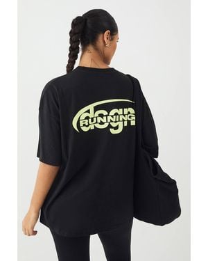 DSGN Studio Run Club Oversized Printed T-Shirt - Black