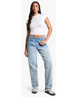 Boohoo Light Wash Ombre Straight Leg Jeans - Blue