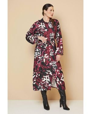 Wallis Floral Mix Print D Ring Shirt Dress - Pink