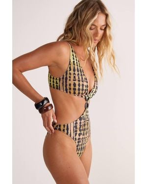 Nasty Gal (Az) Ombre Leopard Ring Cut Out Bathing Suit - Brown