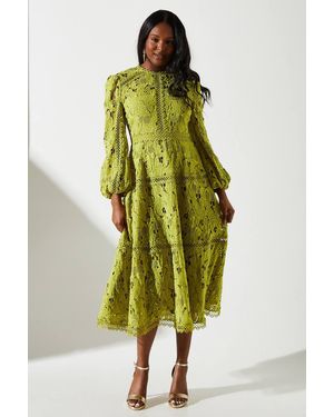 coast lace panelled long sleeve dress Emerald Coast Lace Panelled Long Sleeve Dress