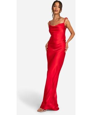 Boohoo Backless Flower Maxi Dress - Red