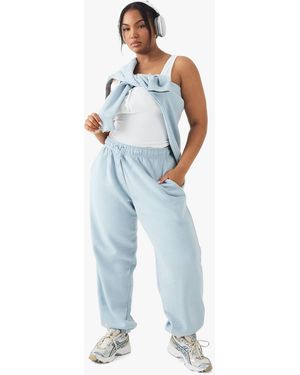 Boohoo Plus Embroidered Cuffed Oversized Jogger - Blue