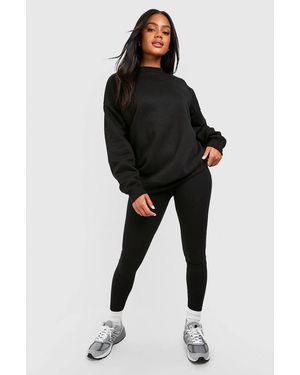 Boohoo Deep Waistband Basic Legging - Black