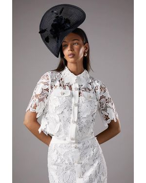 Coast Lace Pearl Button Shirt - Gray