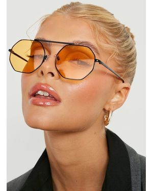 Boohoo Retro Aviator Sunglasses - Black