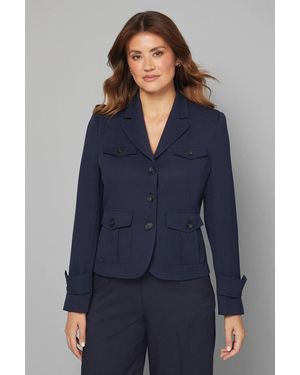 Wallis Four Pocket Short Utility Jacket - Blue