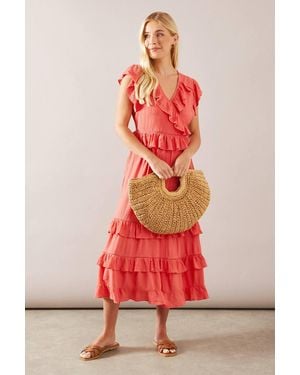 Wallis Petite Cheesecloth Ruffle Tiered Midaxi Dress