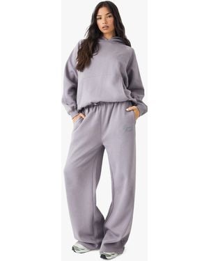 DSGN Studio Script Embroidered Straight Leg Jogger - Purple