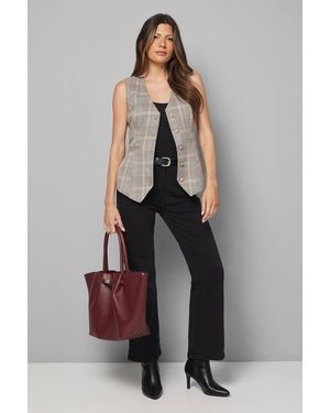 Wallis Flannel Button Through Waistcoat - Natural