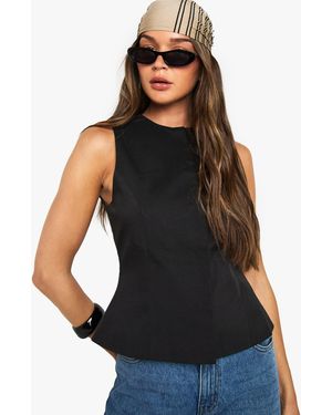 Boohoo Concealed Button Tailored Waistcoat - Negro