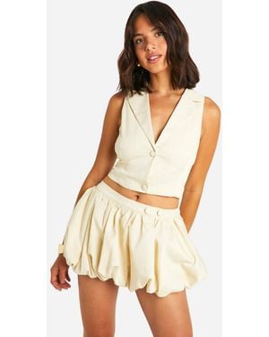 Boohoo Low Rise Puffball Mini Skirt - Yellow