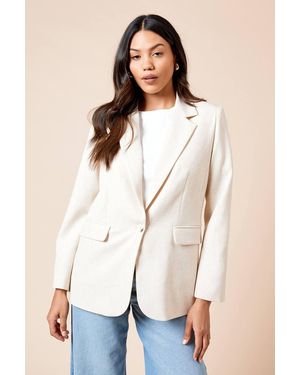 Dorothy Perkins Oversized Single Breasted Blazer - White