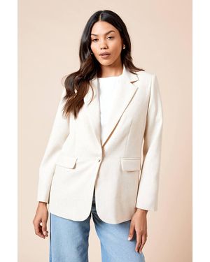 Dorothy Perkins Oversized Single Breasted Blazer - White