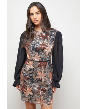 Oasis Sequin Embellished Mini Dress - Purple