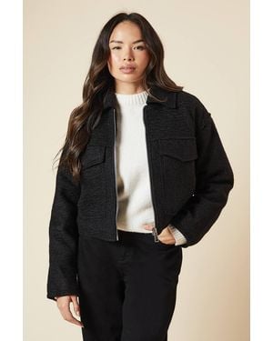 Dorothy Perkins Zip Front Pocket Detail Jacket - Black