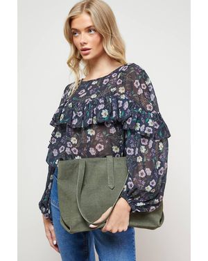 Oasis Esty Suede Tote Bag - Blue