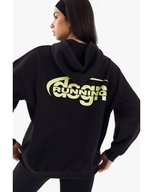 DSGN Studio Run Club Oversized Printed Hoodie - Blue