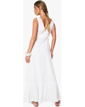 poplin ruched midi dress boohoo boohoo Women's Cotton Poplin One Shoulder Ruched Midaxi Dress in Chocolate | Size: 6