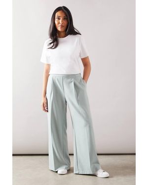 Wallis Petite Wide Leg Elasticated Waist Trouser - Gray