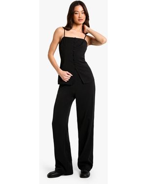 Boohoo Tall Straight Leg Trouser - Black