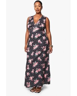 Boohoo Plus Printed Treebark Fit And Flare Midaxi Dress - White