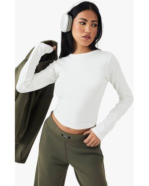 DSGN Studio Embroidered Long Sleeve Top - White