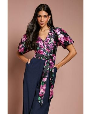 Coast Printed Tiered Sleeve Organza Jumpsuit