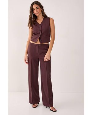 Nasty Gal Straight Leg Buckle Detail Tailored Pants