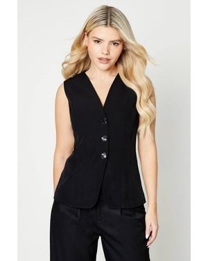 Dorothy Perkins Longline Waistcoat Top - Black