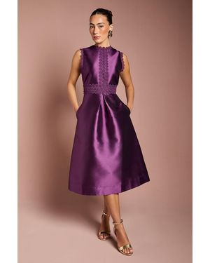 Coast Twill Lace Dress - Purple
