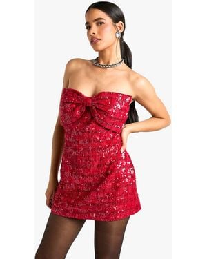 Boohoo Premium Sequin Boucle Skater Mini Dress in White | Lyst Boohoo Premium Sequin Boucle Skater Mini Dress in White | Lyst
