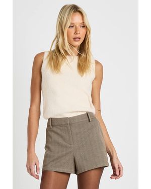 Boohoo Herringbone Mini Short - Brown