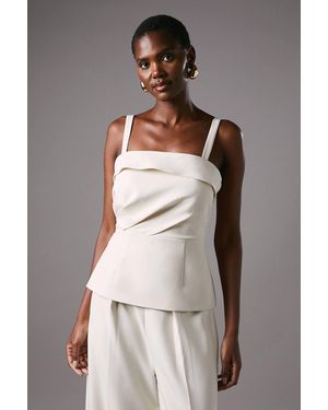 Coast Strappy Lapel Top - Natural