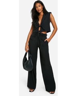 Boohoo Straight Leg Tall Pants - Black