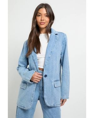 Boohoo Oversized Denim Blazer - Blue