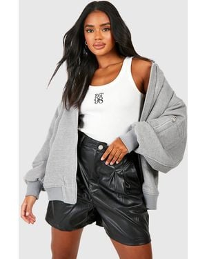 Boohoo Faux Leather High Waisted Shorts - Black