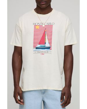 Boohoo Oversized Monte Carlo Cigar Club T-Shirt in White