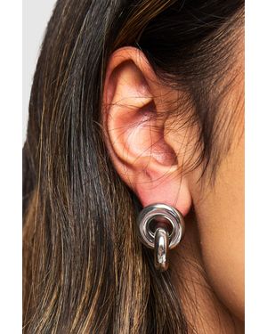 Boohoo Chunky Linked Stud Earrings - Brown
