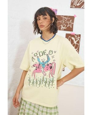 Warehouse Tony Rodeo Print Oversized T-Shirt - Green