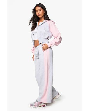 Boohoo Contrast Side Panel Wide Leg Jogger - Red